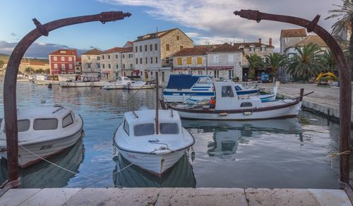 Boats in harbor