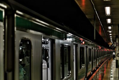 Train at subway station
