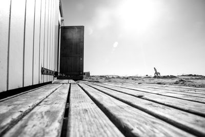 Wooden pier on river