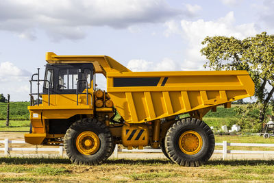 Pit mine with a large dump truck