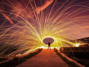 Wire wool at night