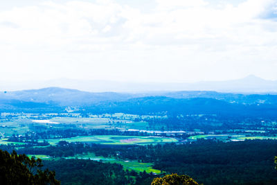 High angle view of landscape against sky