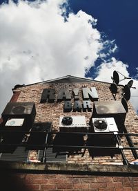 Low angle view of old building against sky