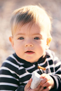 Close-up portrait of cute baby girl