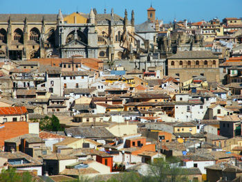 High angle shot of townscape