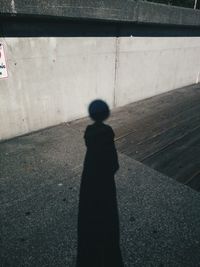 Shadow of man on wall
