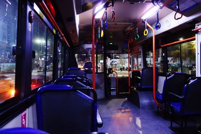 Interior of bus