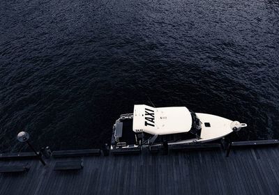 View of boats in water