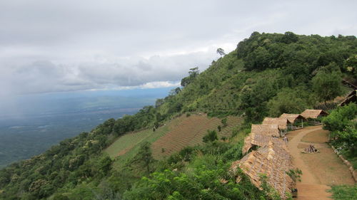 High angle view of landscape against sky