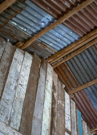 Low angle view of ceiling of old building