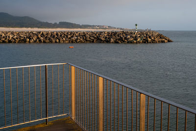 High angle view of sea against sky