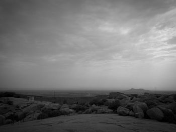 Scenic view of land against sky