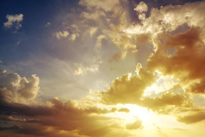 Low angle view of sky during sunset