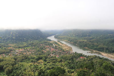 High angle view of landscape against sky