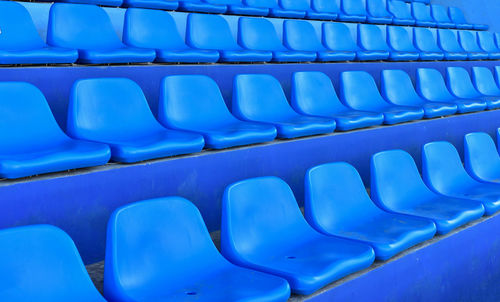 High angle view of empty chairs