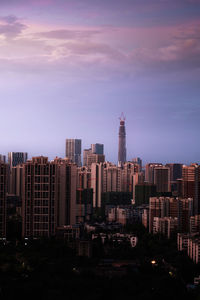 Buildings in city against sky