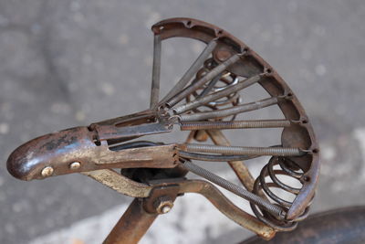 Close-up of rusty wheel