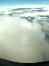 Aerial view of clouds over sea