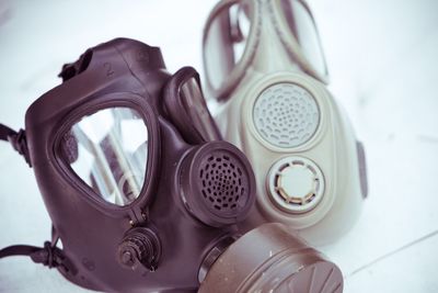 Close-up of gas masks