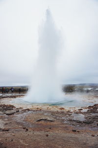 Geyser strokkur iceland against clear sky