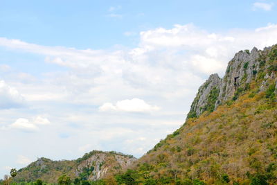 Low angle view of mountain against sky