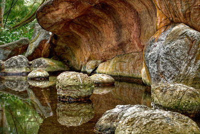 Close-up of rock formation in cave
