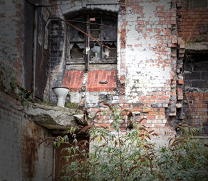 Close-up of abandoned building