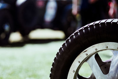 Close-up of car wheel