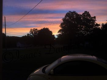 Empty road at sunset