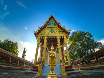 Low angle view of statue of temple