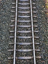 High angle view of railroad track