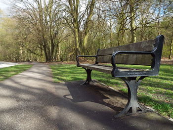 Empty bench in park