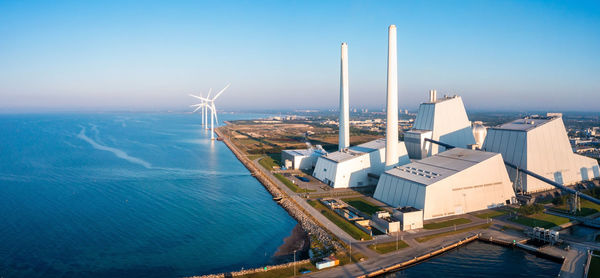 Aerial view of the eco esg green power station.