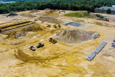 High angle view of construction site