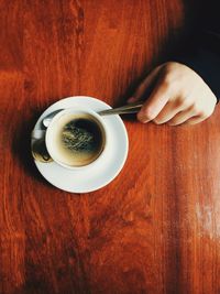 Directly above shot of coffee cup