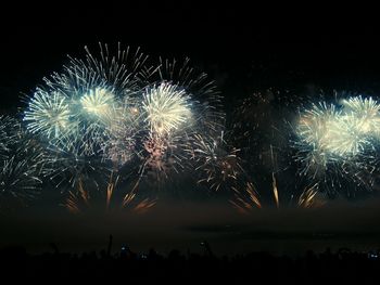 Firework display at night