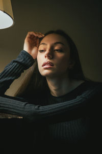 Young woman looking away