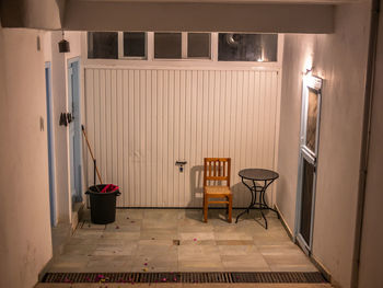 Empty chairs and table at home