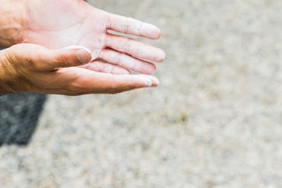 Cropped hands of person begging