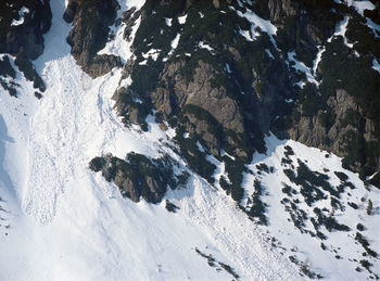 Full frame shot of rock mountain during winter