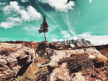 Scenic view of mountains against sky