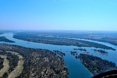 Aerial view of victoria falls and zambezi river