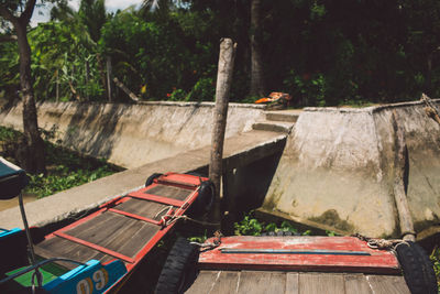 High angle view of carts