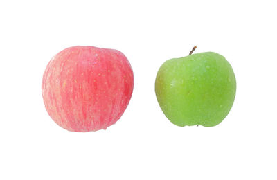 Close-up of apple against white background