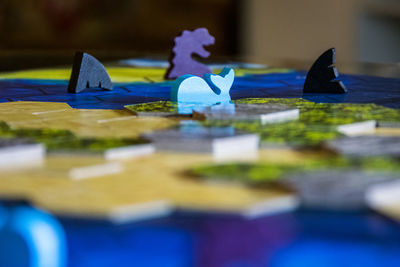 Close-up of blue wall