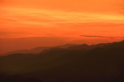 Scenic view of dramatic sky during sunset