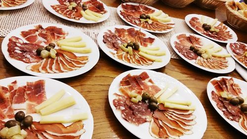 Close-up of food served in plate