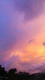 Scenic view of cloudy sky at sunset