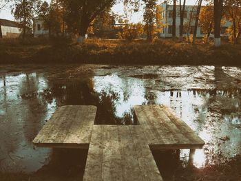 Reflection of trees in water