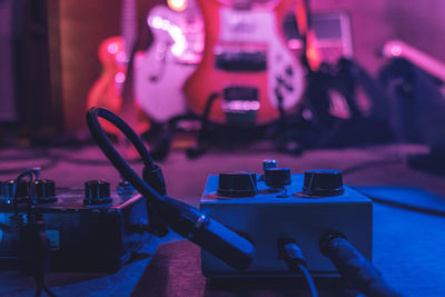 Close-up of guitar amplifier